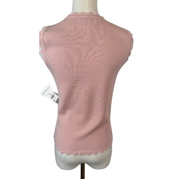 2/$30 NWT Bar III Size Small Pink Sleeveless Scallop Trim Top Polyester/Viscose - Picture 13 of 16